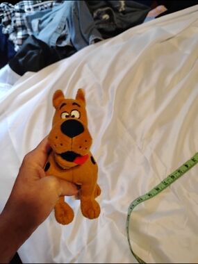 Brown Plush Cartoon Dog Stuffed Animal with Red Tongue